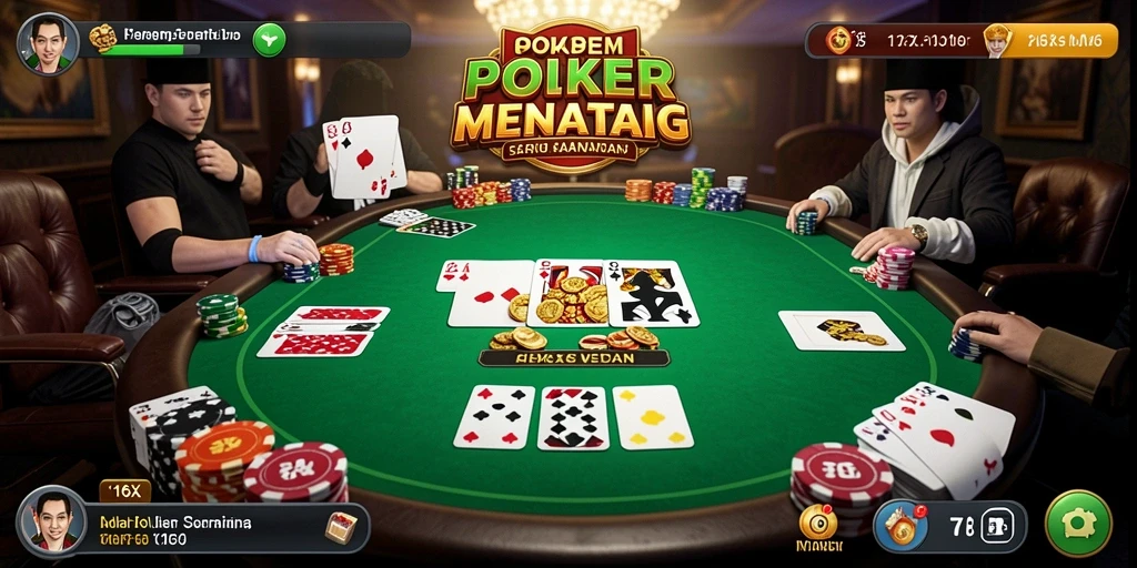 Screenshot gameplay utama 116X menampilkan aksi Poker yang mendebarkan.