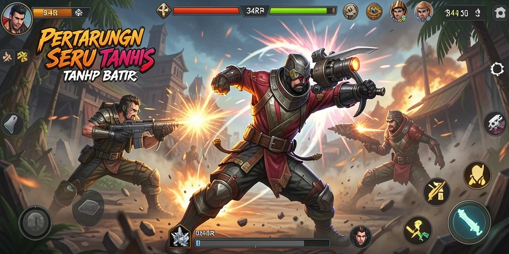 Tampilan gameplay seru dan karakter unik di 34R.