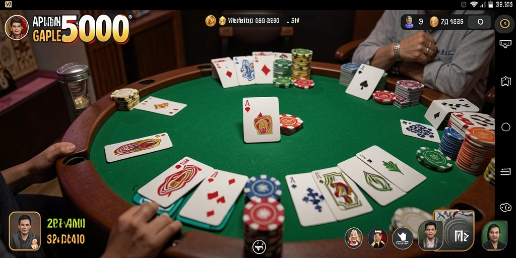 Screenshot gameplay menampilkan suasana seru permainan Gaple.