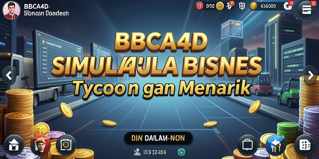 Screenshot gameplay BBCA4D menunjukkan pengalaman simulasi bisnis yang seru.