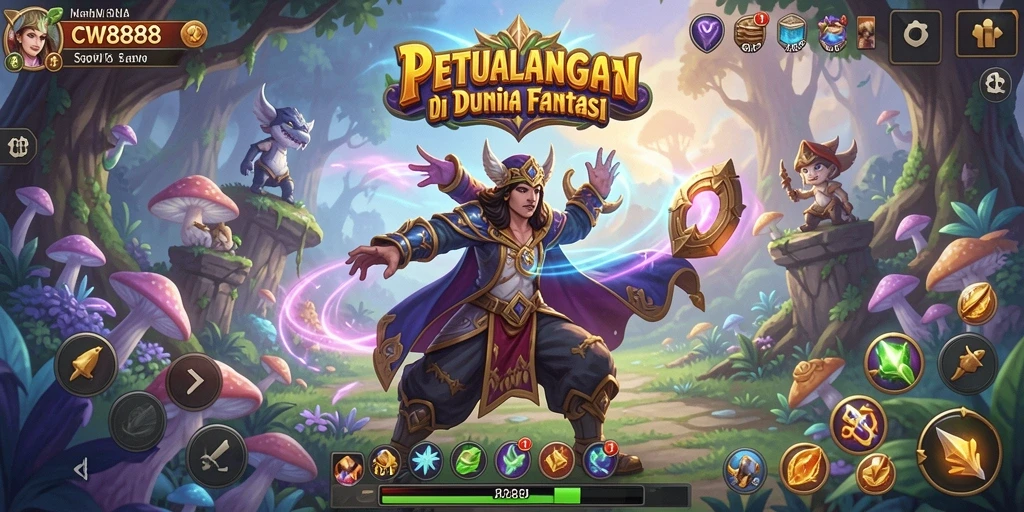 Tampilan gameplay <strong>CW8888</strong> yang menakjubkan dengan dunia fantasi yang luas.