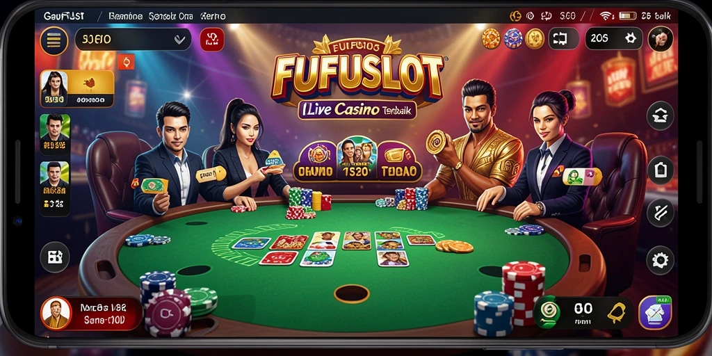 Tampilan gameplay FUFUSLOT yang mendebarkan dengan dealer profesional.