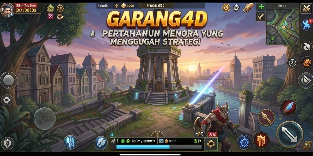 Tangkapan layar menampilkan gameplay menegangkan dari GARANG4D dengan menara yang beraksi.
