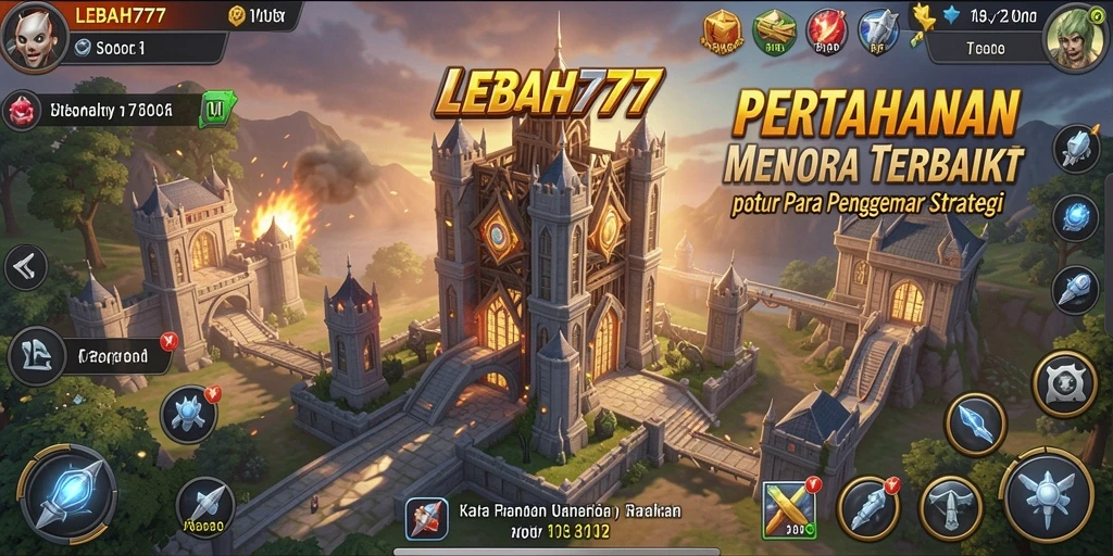 Tampilan gameplay menarik dari LEBAH777 dalam menghadapi musuh di menara pertahanan.