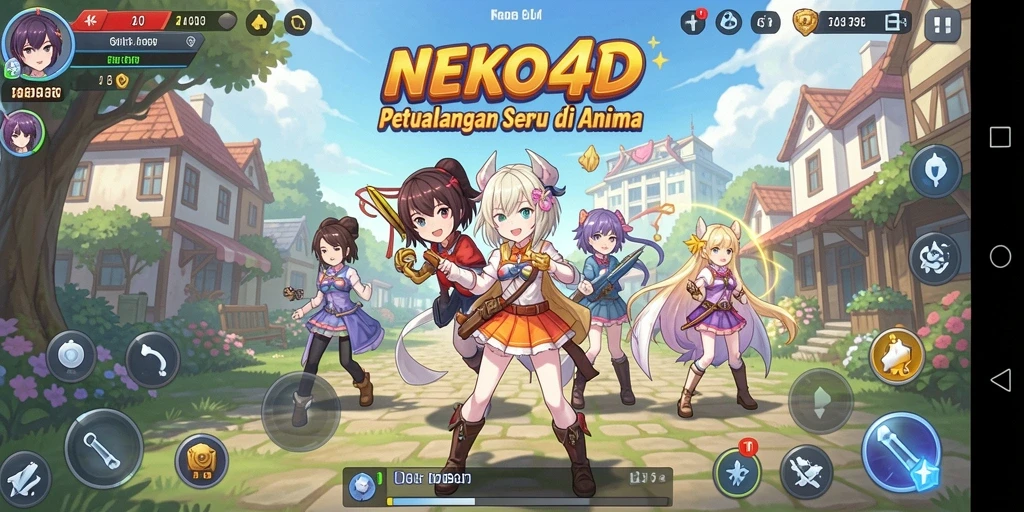 Tampilan gameplay seru di dunia NEKO4D yang penuh warna.