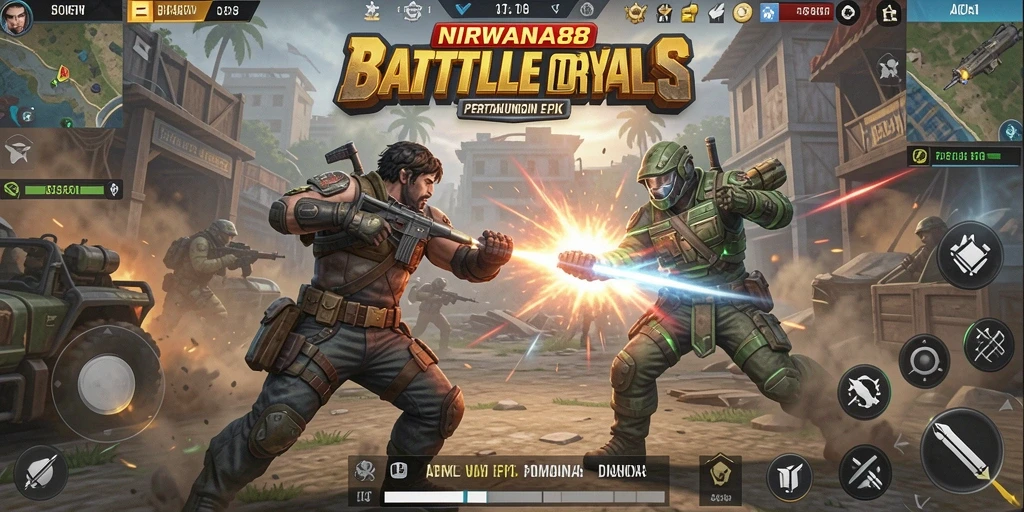 Menggambarkan pertarungan seru dalam gameplay NIRWANA88.