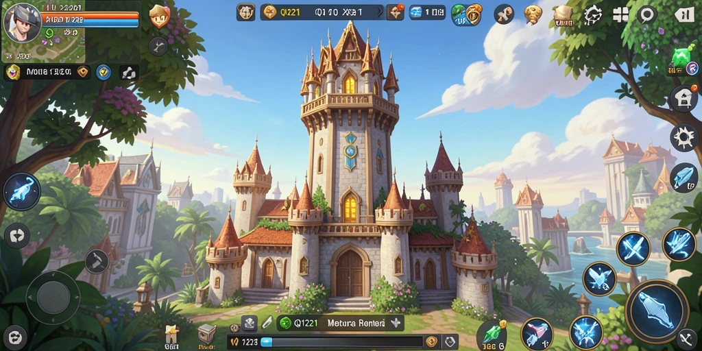 Screenshot menunjukkan gameplay intens dari QQ1221 Tower Defense.
