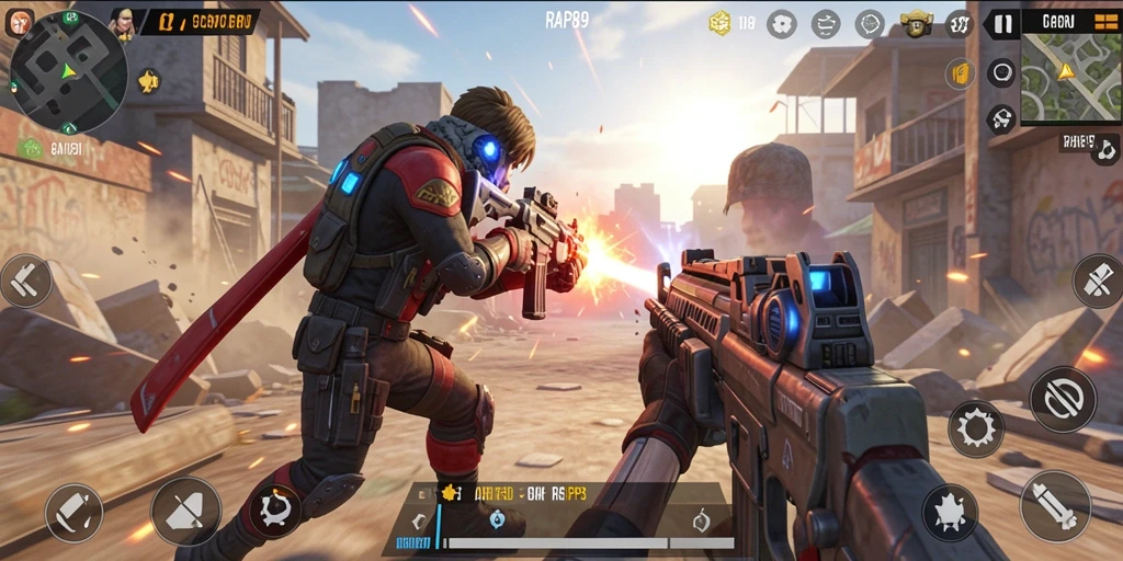 Tampilan aksi intens dari gameplay RAP89.