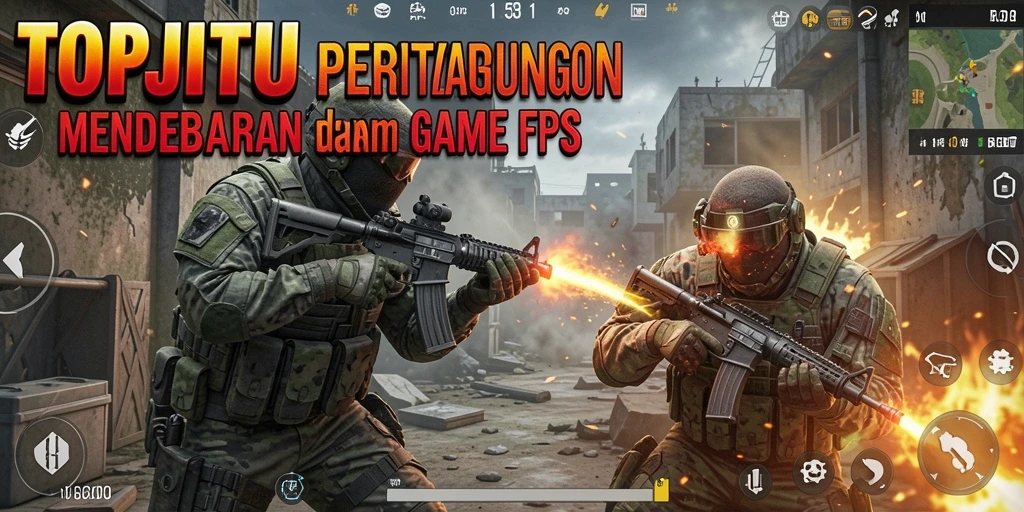 Tampilan menakjubkan dari gameplay intens dalam game FPS.