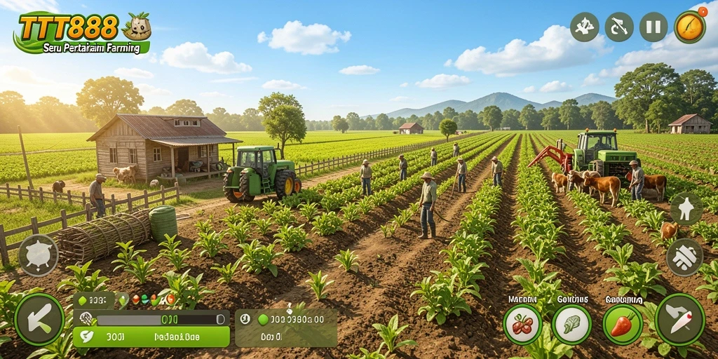 Gameplay TTT888 yang memikat saat mengelola ladang pertanian.