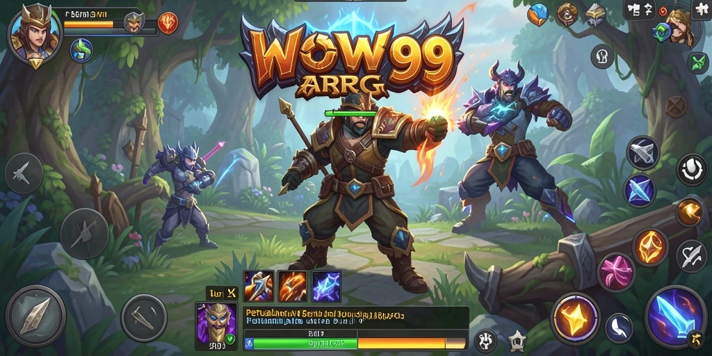 Tampilan gameplay WOW99 yang menampilkan pertarungan seru dalam dunia fantasi.