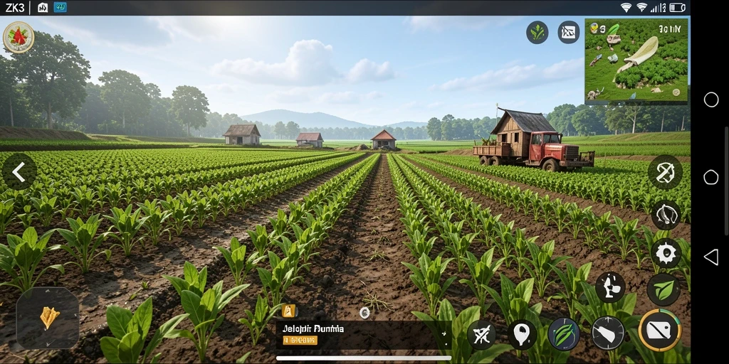 Tampilan gameplay ZK3 yang menarik dalam dunia pertanian.